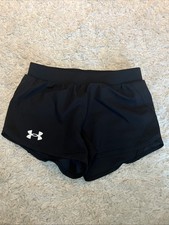 Under Armour Kid  s Black Shorts - Youth MEDIUM Mesh Side Running Gym Athletic