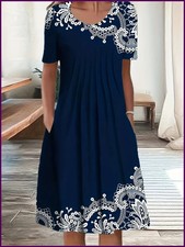 Vestido Elegante Tallas Grandes Mujer Suelto Casual Nuevo Estilo y Temperamento
