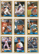 1987 Topps LOS ANGELES DODGERS team set of 28 cards - Hershiser, Valenzuela