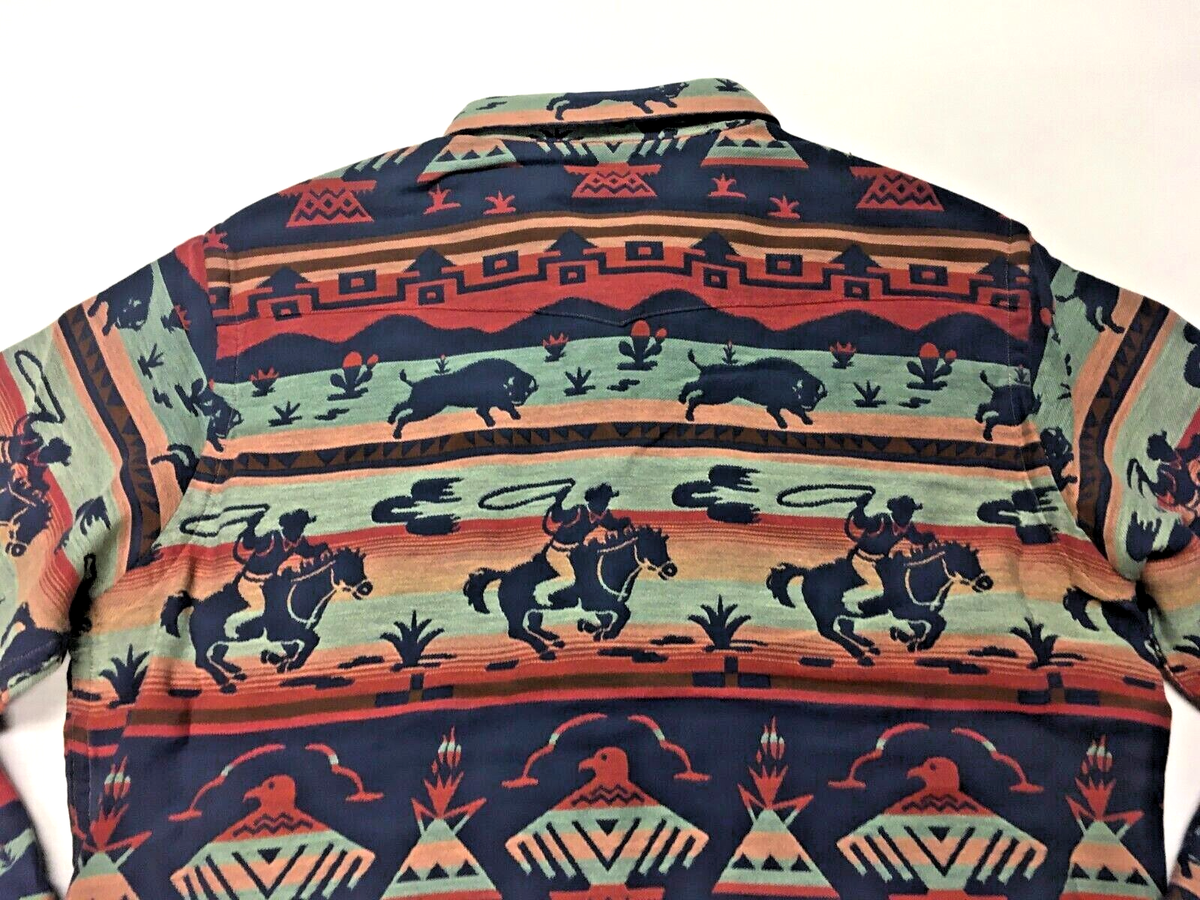Polo Ralph Lauren Southwestern Indian Aztec Western Cowboy Bison