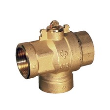 DEPALA - Valvola a sfera 3 vie a 2 fori per impianti idraulici in ottone nichela