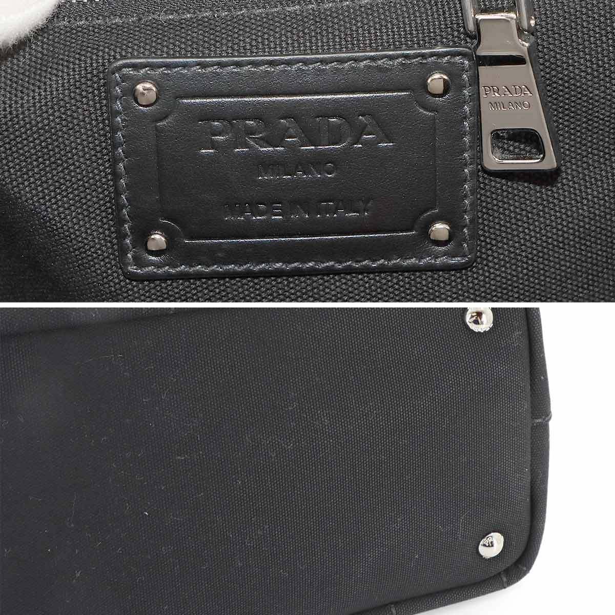 PRADA Canapa 2way Hand Shoulder Bag Canvas Nero Black 1BG350 Silver Hardware 90 thumbnail 9