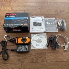 PENTAX Optio w90 Shiny Orange Compact Digital Camera Tested Working Japan