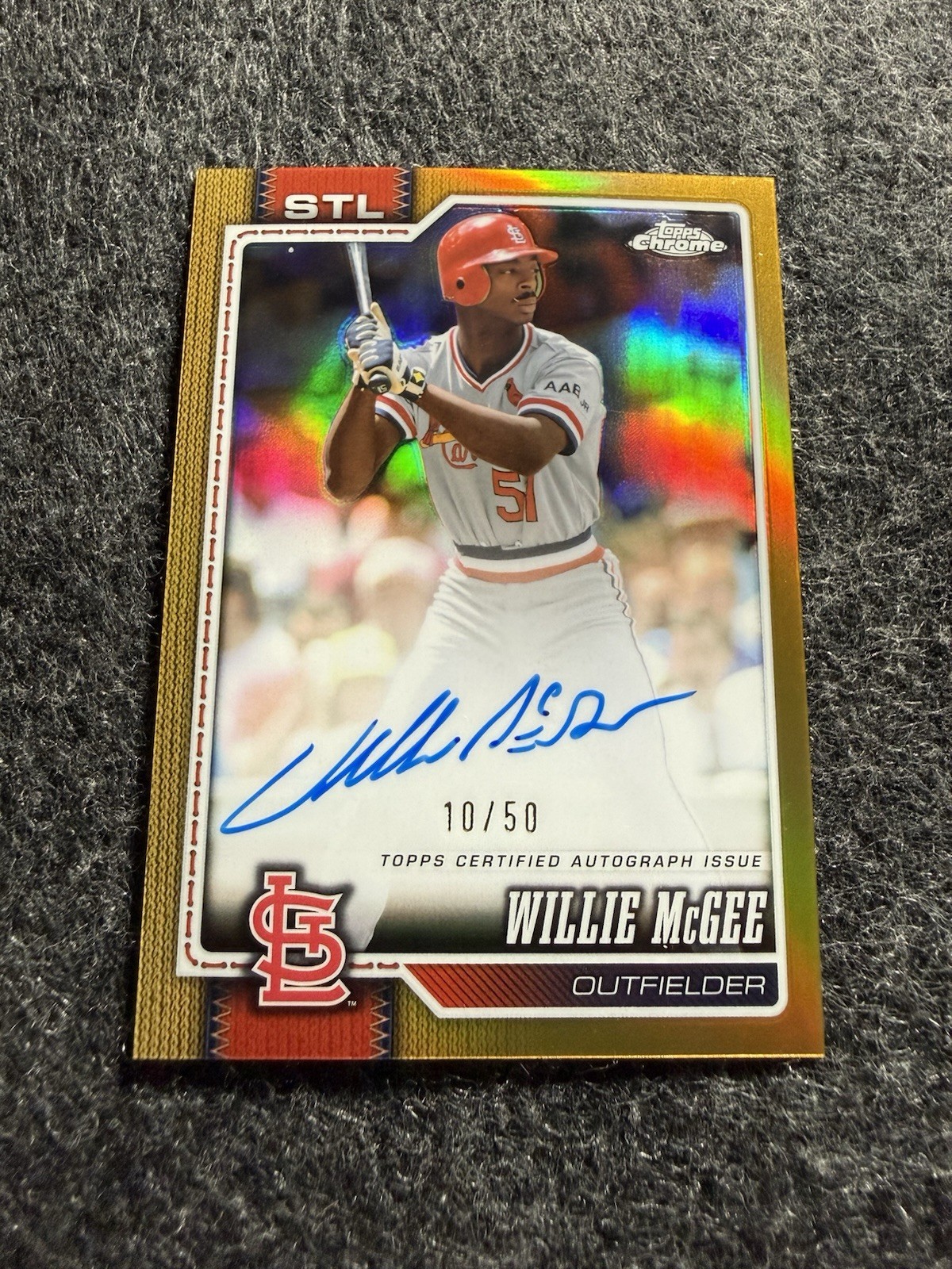 WILLIE MCGEE 2026 TOPPS CHROME TRUE GOLD AUTO /50 #CLA-WM CARDINALS
