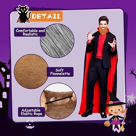 10 Piezas Barbas Falsas, Divertidos Bigotes Falsos, Disfraz Barba Halloween para Adultos y Foto 3 de 4