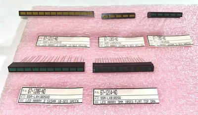 (5) LUMEX LED Arrays, 12, 10, & 5-Segment, Green & Yellow LEDs
