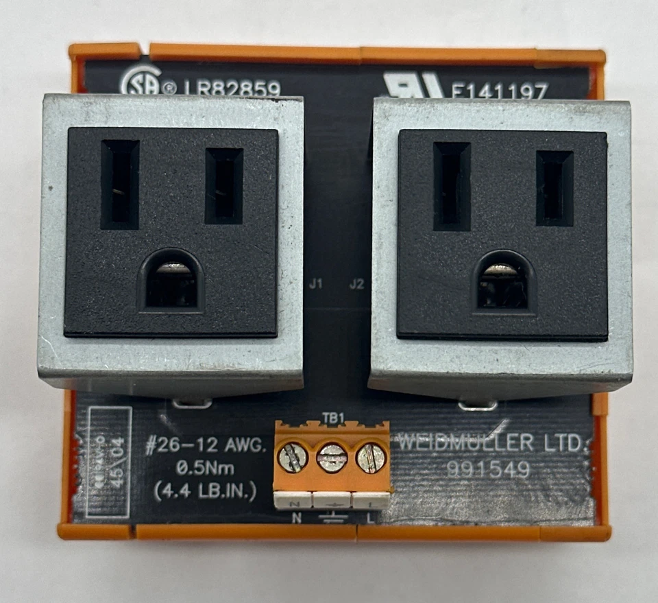 Weidmüller 991549 Din Mount Dual Outlet Module, 125V 15A - Image 2 of 4