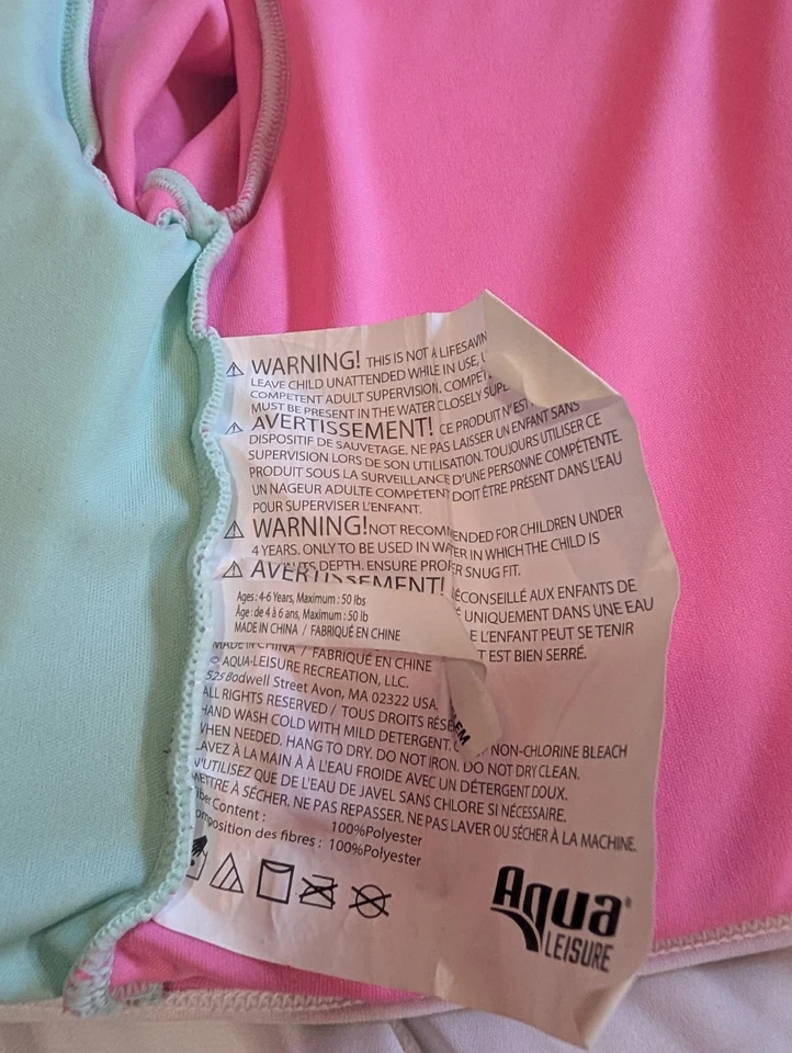 Colete salva-vidas infantil colete de natação por 30 a 50 libras - Imagem 2 de 2