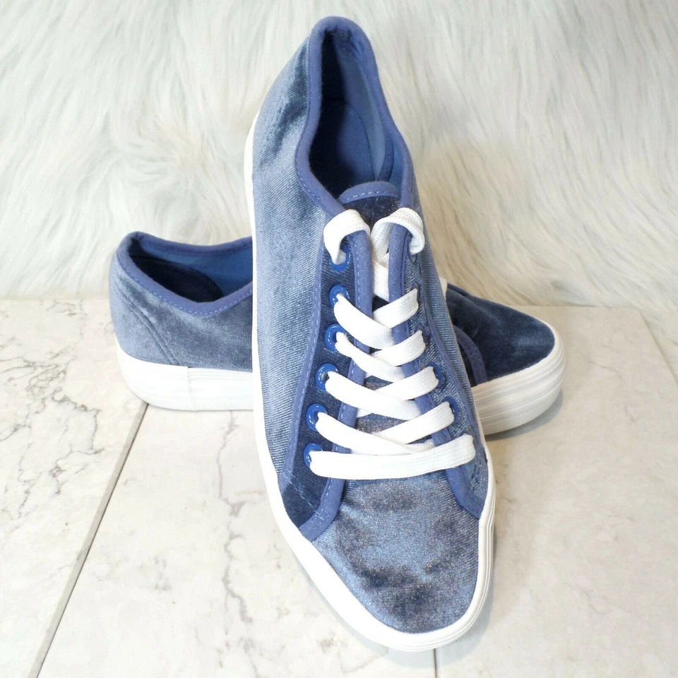 Tenis Qupid Blue Velvet Creeper Flatfoam talla 6 Foto 3 de 4