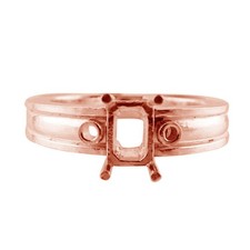 Semi Mount Octagon 5X7MM Faceted Cut Ring Sterling Silver Jewelry Gift