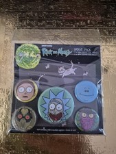 Rick And Morty 5 Pack Badges Brand New In Packaging Pyramid