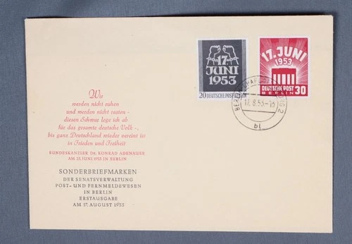 MayfairStamps Germany FDC 1953 Dr. Konrad Adenauer Statesman First Day Cover aaw