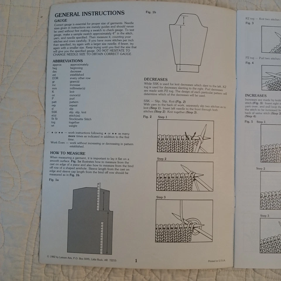 1982 Leisure Arts 6 Men's Sweaters Knitting Crochet Pattern Book Leaflet 216 - Image 3 of 4