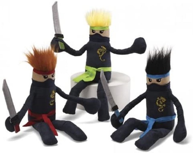 Gund Kapow Dragon Ninja Stuffed Plush Toy Set of 3 w/ Sword and Face Mask 13