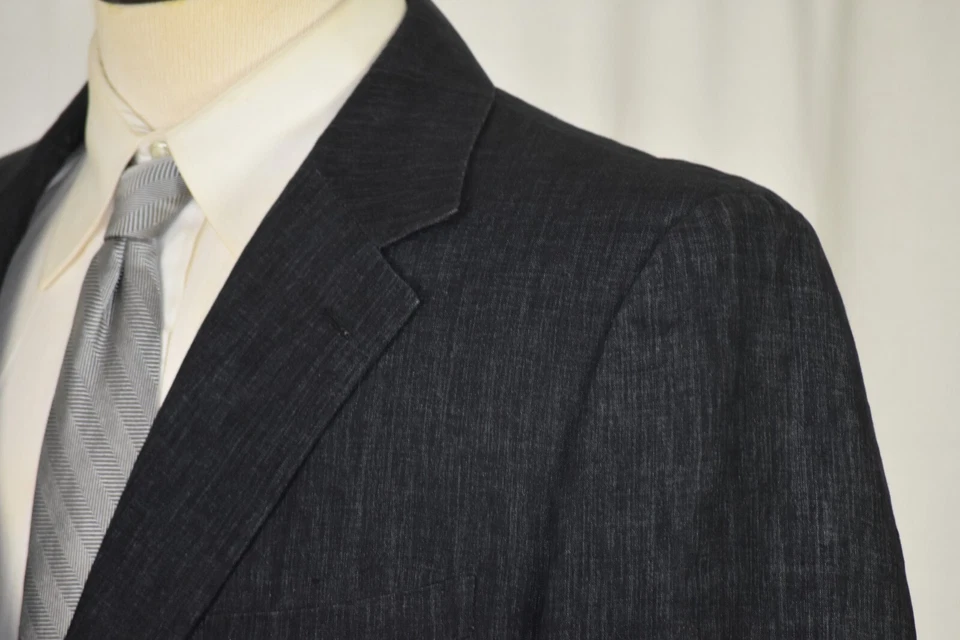 Abrigo deportivo PRADA 100 % lino ventilación lateral negro carbón calce ajustado 42 R como nuevo Foto 4 de 4