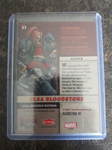 2022 Fleer Ultra Midnight Son Silver Marvel Elsa Bloodstone Card# 37 - Picture 2 of 2