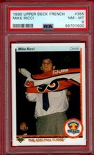 1990-91 UPPER DECK FRENCH MIKE RICCI ROOKIE #355 PSA 8 UD 90-91 RC NT-MT