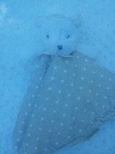 Blankets And Beyond Bear gray White Polka Dot Security Blanket Lovey