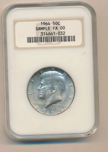1964 50C KENNEDY HALF DOLLAR NGC SAMPLE FA 00