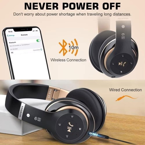 Auriculares Inalámbricos Bluetooth Auriculares Sobre la Oreja Radio FM MICRÓFONO Auriculares Plegables NUEVO - Imagen 5 de 29