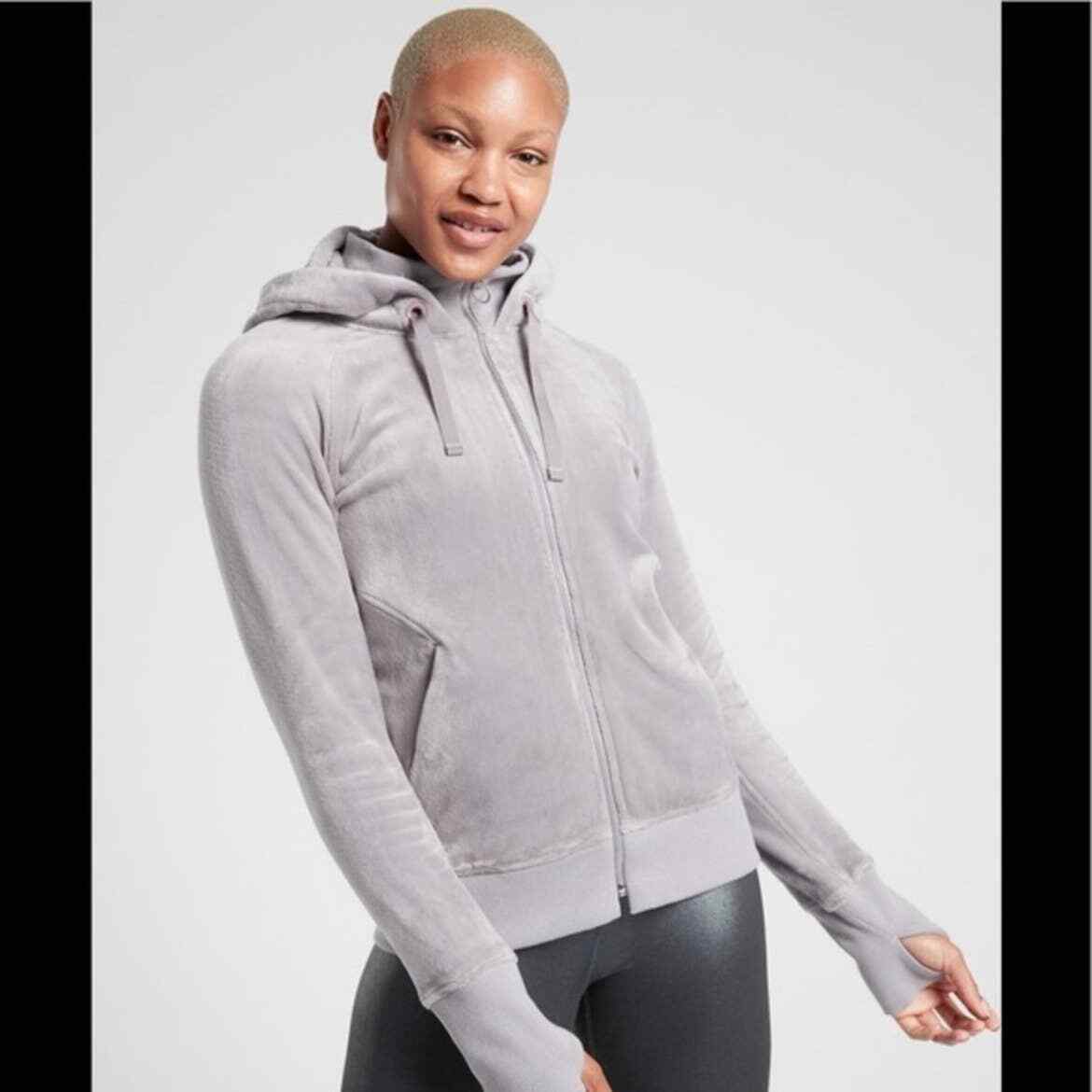 Athleta XXS Triumph Hoodie Double Cozy Karma 511432 Gray