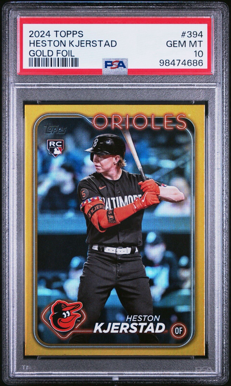 PSA 10 GEM MINT Heston Kjerstad ROOKIE 2024 Topps 2 #394 Gold Foil Orioles