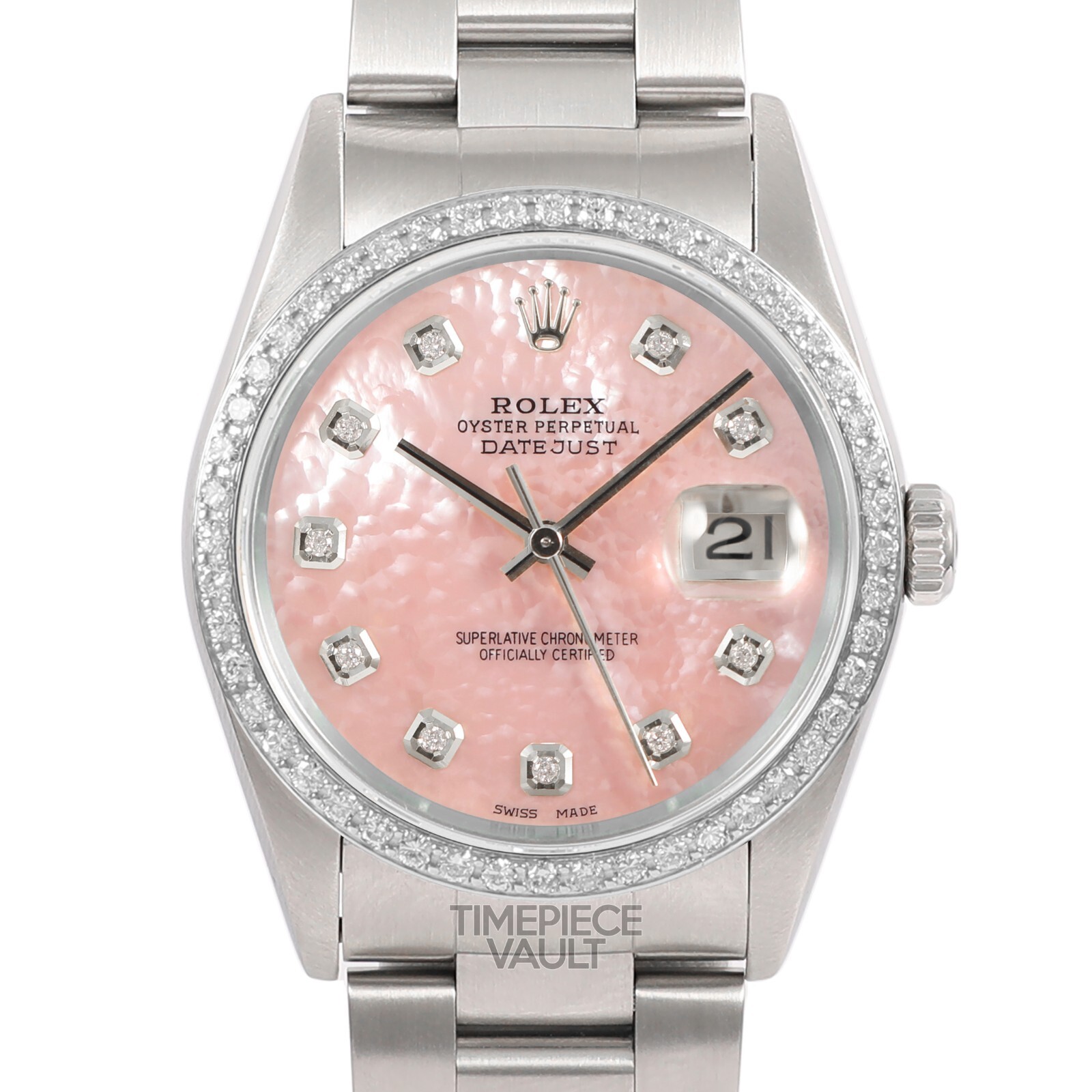 ROLEX DATEJUST OYSTER STEEL PINK MOP