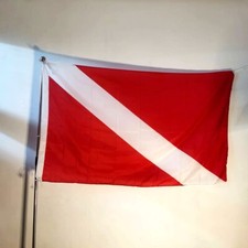 Diver Down Flag 90x150cm - Scuba Diving Marker Warning Buoy Safety Polyester