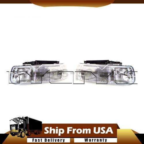 2x TYC Left Right Headlight Assembly For Silverado 1500 1999-2002 - Picture 1 of 12