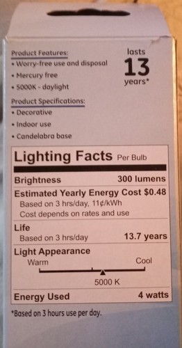 GE Daylight LED A15 Ceiling Fan Light Bulb 40-Watt Replacement Dimmable, 1 Bulb - Picture 3 of 5