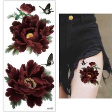 Womens Temporary Tattoos Waterproof Stickers Body Tattoo Love Floral Feminine