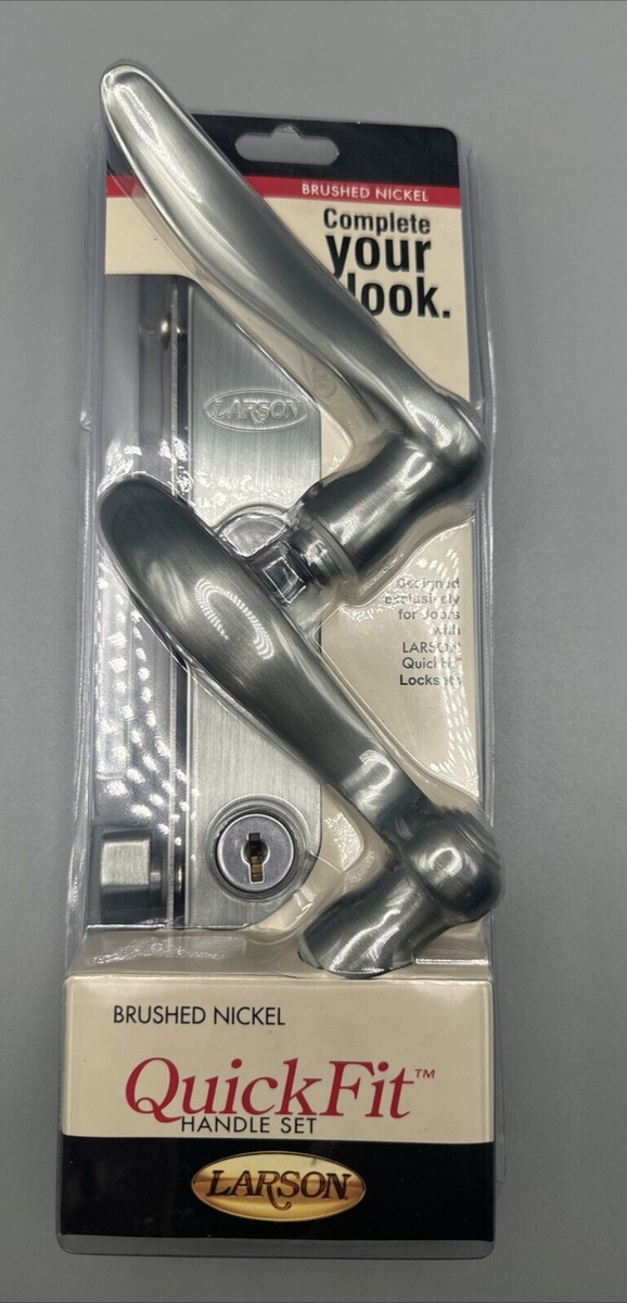 Larson 20297817 Quick Fit Brushed Nickel Handle Set, Storm Door
