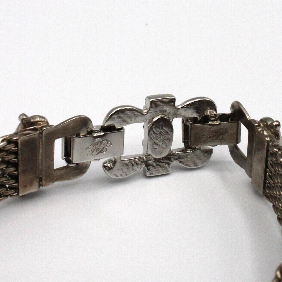 Kirks Folly Star & Moon Silver Mesh Bracelet Iridescent Austrian Crystal - Image 3 of 4