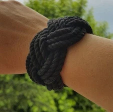Nautical Thick Braided Rope Bracelet Summer Beach Sailor Knot Cord Wristband