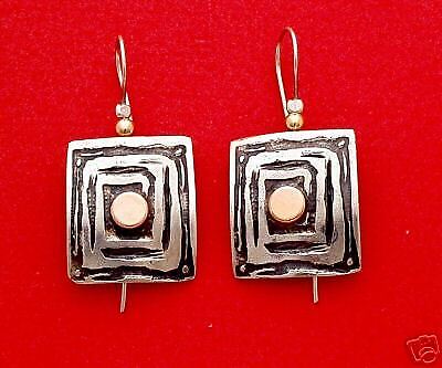 Boucles D'oreilles Carrées Argent 925 - Style Moderniste Avec Zirconia Cubique, Occasion