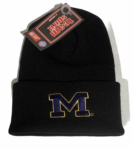 Vintage Michigan Wolverines NCAA Beanie Embroidered Black