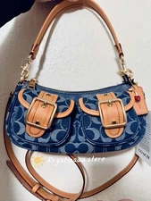 NEW Coach Ashton Baguette Bag In Signature Denim CY700 Limited