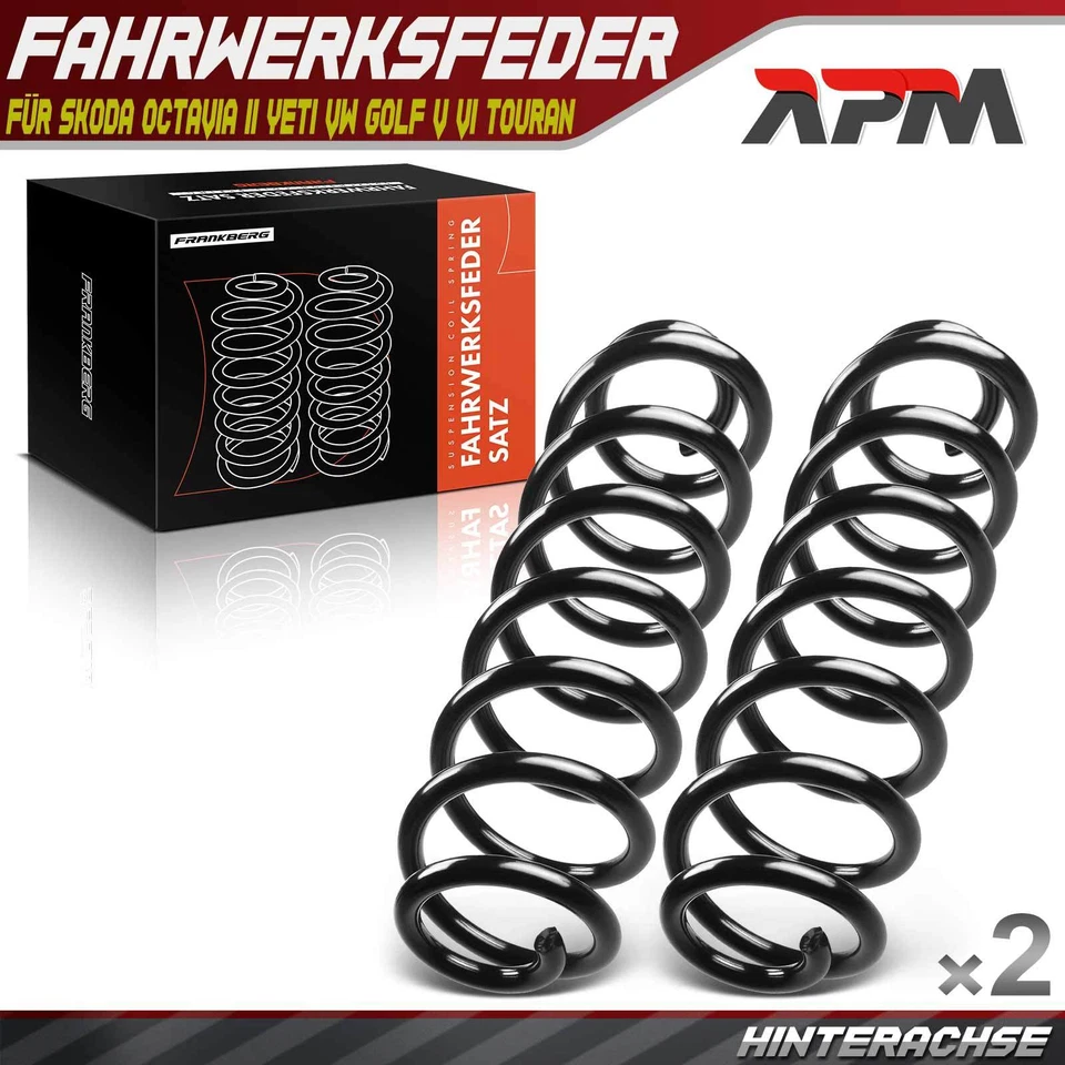2x Federn Fahrwerksfeder Hinten für Skoda Octavia II Yeti VW Touran Golf V VI