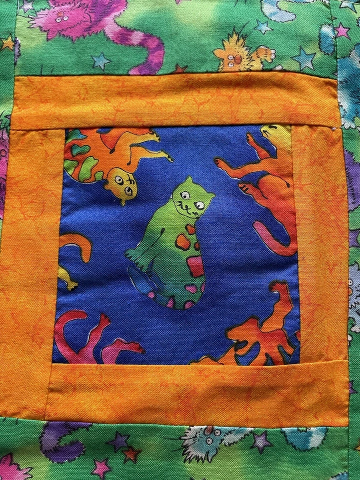 Cat Quilt Handmade Wall Art Or For Baby - Image 3 of 4