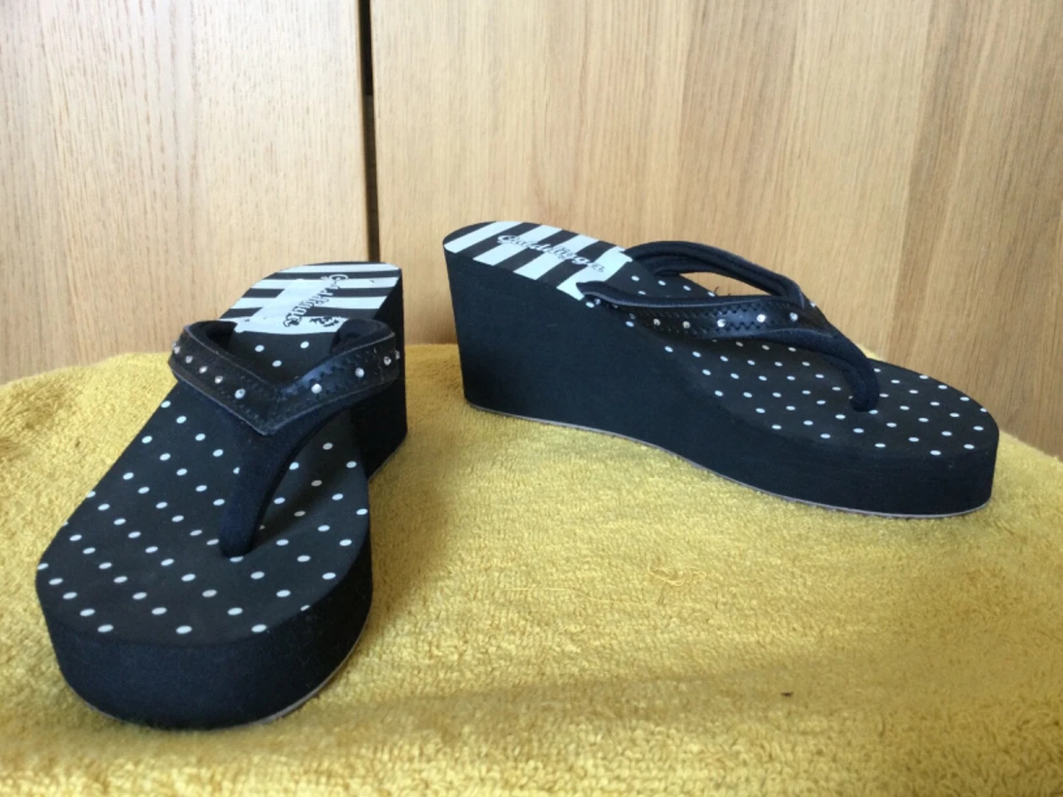 Golddigga Womens Beautiful Spotty Wedge Sandals eBay