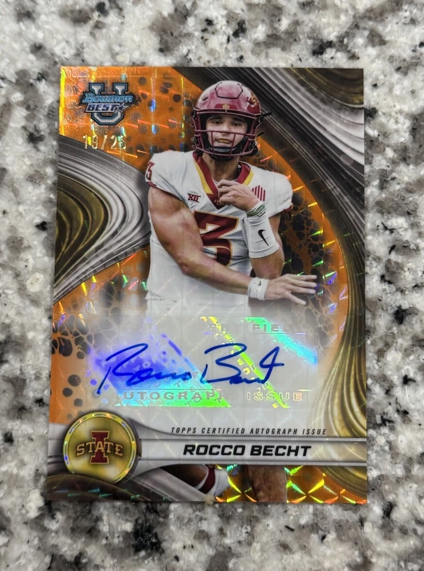 ROCCO BECHT 2024 BOWMAN UNIVERSITY'S BEST ORANGE REFRACTOR AUTO /25 Q3694