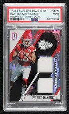 2017 Unparalleled Rookie Stitches Dual Wind Chimes Patrick Mahomes II PSA 9 uk2