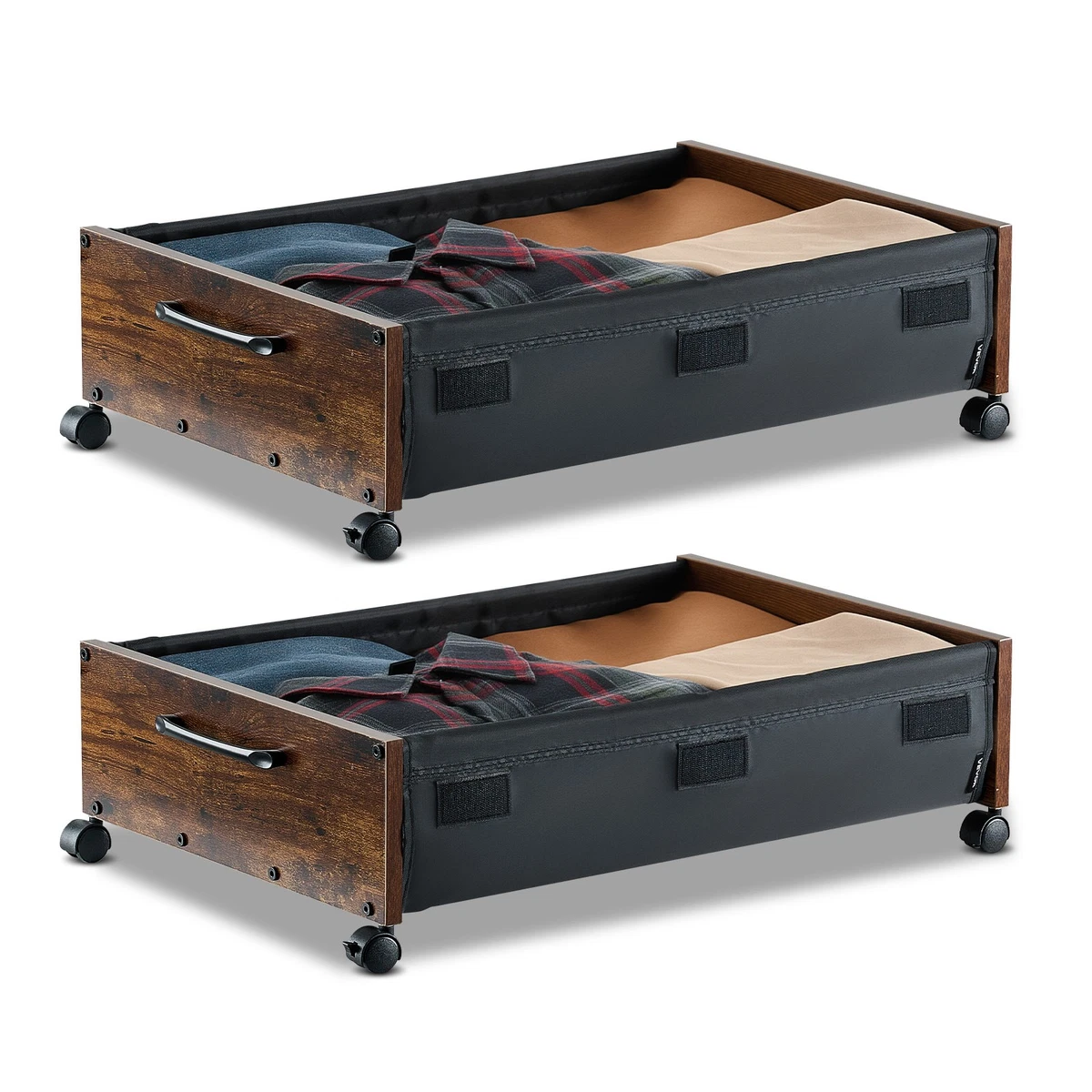 MIXC Scatole Portaoggetti Sotto Il Letto 4 Pezzi: Contenitori In Tessuto 100L Con Coperchio E Finestra Trasparente