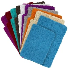 2 Piece Bathroom Rugs Bath Mat Set High Pile 24"x17" and 32"x21" Bathroom Mat