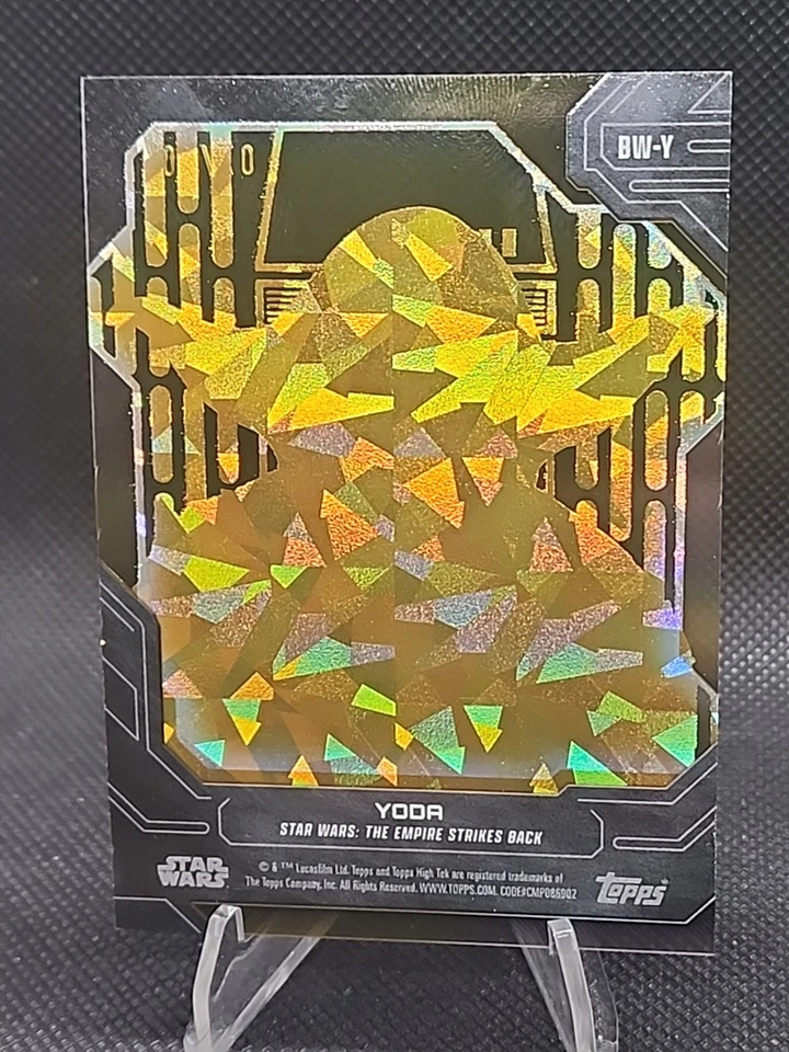 2024 Topps Star Wars High Tek Black And White Gold Diffractior /50 Yoda - Image 3 of 3