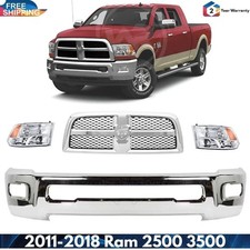 Front Bumper Face Bar Chrome Grille Assembly Kit For 2011-2018 Ram 2500 3500 Front Bumper Face Bar Chrome Grille Assembly Kit For 2011-2018 Ram 2500 3500