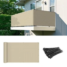 3' x 15' Balcony Privacy Screen Fence Cover with Zip Ties Grommets for Apartm...