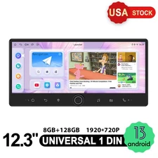 USA JOYING 12.3" 1920*720P Single Din Android Universal Car Radio Headunit 8Core