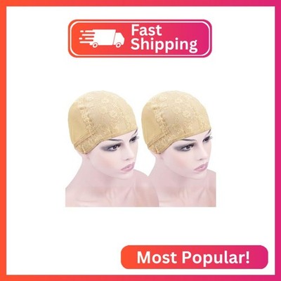 YTBYT 2 Pcs Double Lace Wig Caps with Adjustable Straps Swiss Lace Hairnet on th