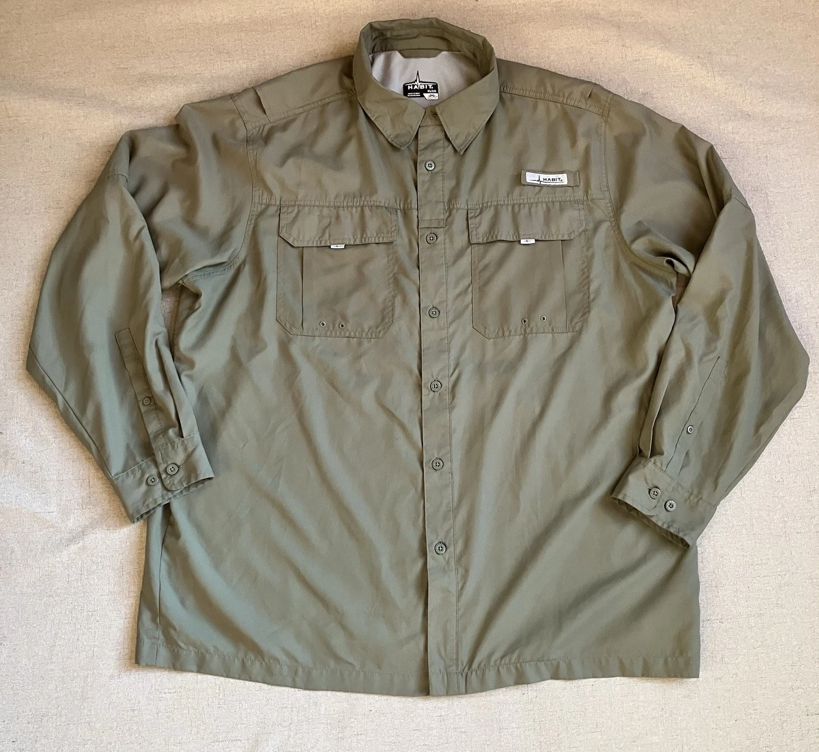 Habit Vented Fishing Shirt Mens XL Flushing Bay UPF Solar Factor Angler Boating